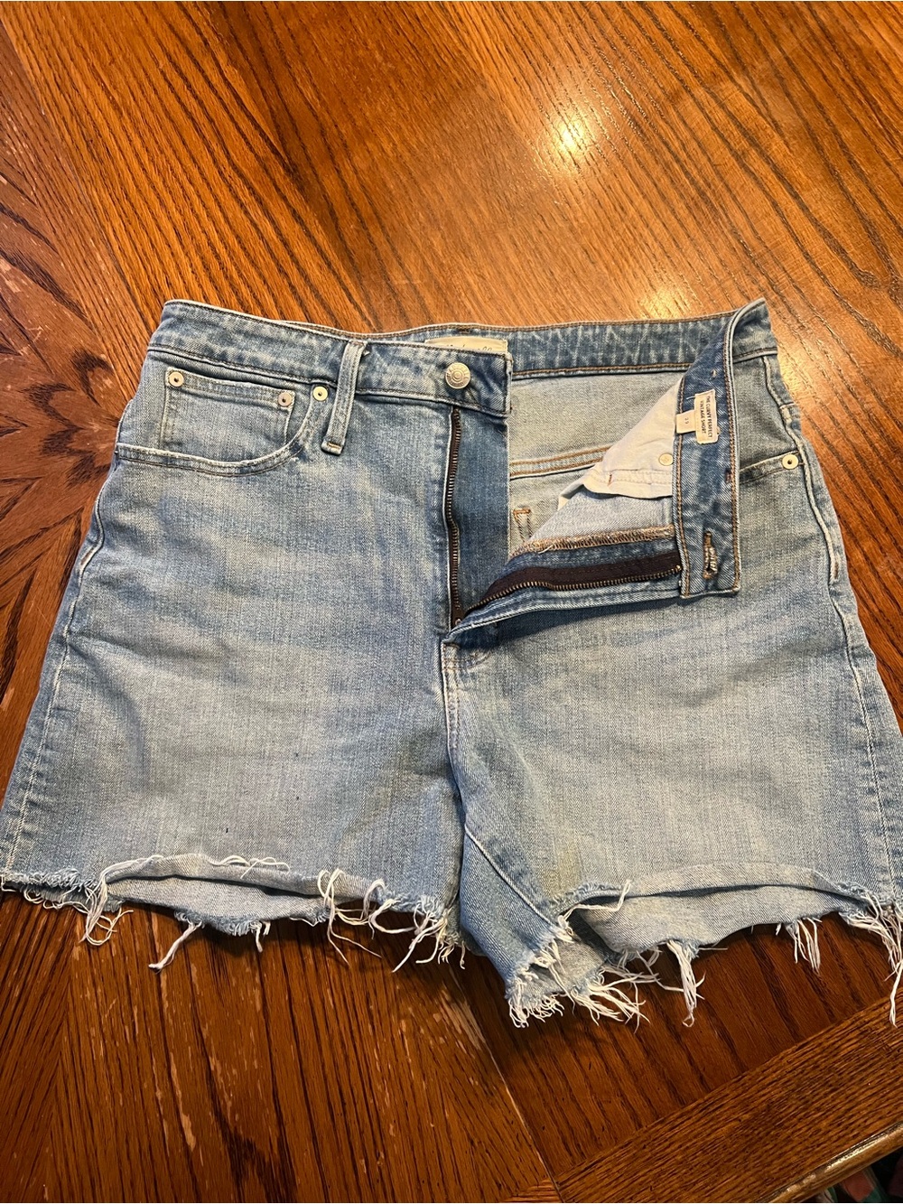 Madewell Light Blue Denim Shorts with Contrast Stitching